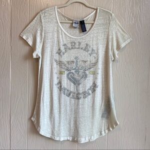 Harley Davidson Burnout Graphic Studded Tee Shirt